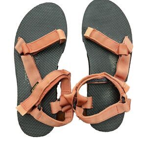 Teva Womens Orange Black Tirra Hiking Sandals Size 10 Strappy Flat Lightweight
